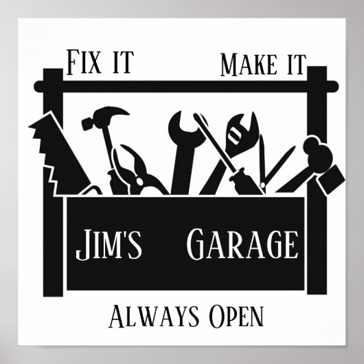 Poster Garage personnalisé (Devant)