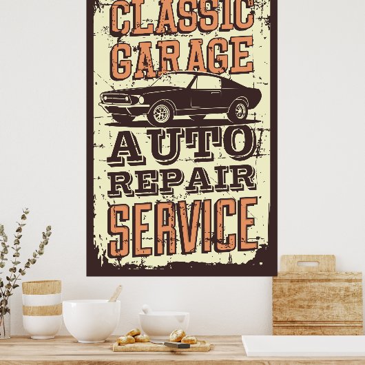Poster garage retro vintage (Cuisine)