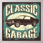 Poster garage retro vintage (Devant)