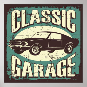 Poster garage retro vintage