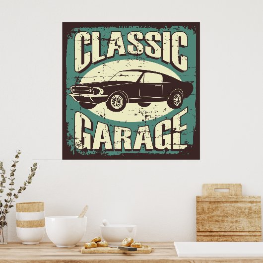 Poster garage retro vintage (Cuisine)