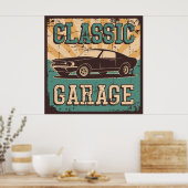 Poster garage retro vintage (Cuisine)