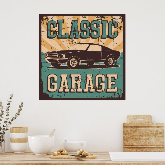 Poster garage retro vintage (Cuisine)