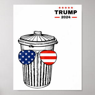 Poster Garbyge Pour Trump 2024 Garge Truck Trash Peut Vot