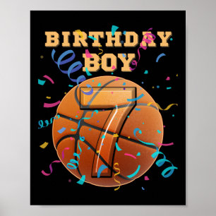 Poster Garçon 7 ans Anniversaire Sept 7 Ans Joueurs de Sk