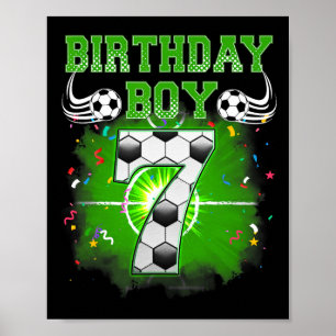 Poster Garçon 7e anniversaire J'avais 6 ans maintenant j'