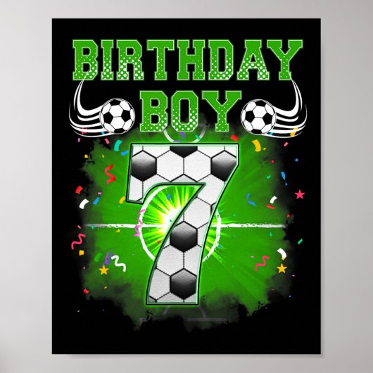 Poster Garçon 7e anniversaire J'avais 6 ans maintenant j' (Devant)