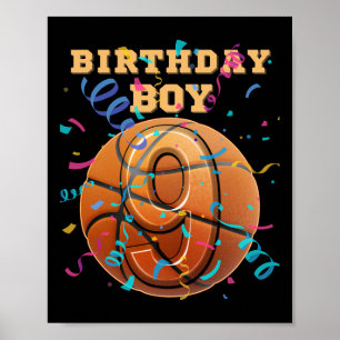 Poster Garçon 9 ans Anniversaire Neuf Ans Joueurs de Sket