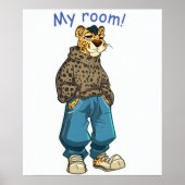 Poster garçon Ado "ma chambre !" amusant (Devant)