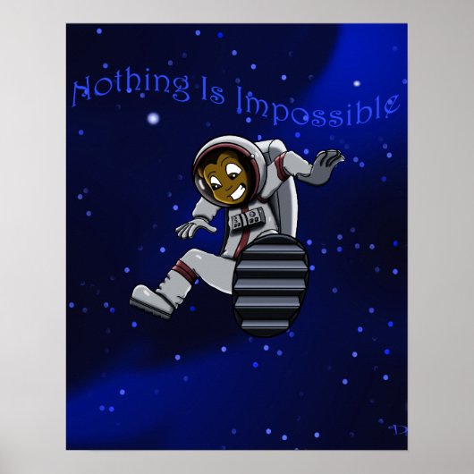 Poster Garçon afro-américain astronaute (Devant)