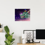 Poster Garçon Afro-Américain et Dragon (Bureau à domicile)