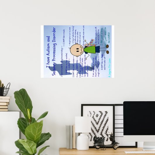 Poster garçon ASD et SPD (Bureau à domicile)