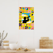 Poster Garçon au télescope Pop Art (Cuisine)