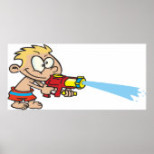 Poster Garçon avec pistolet à eau Été Amusement (Devant)
