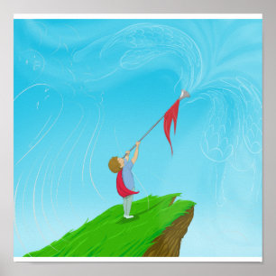 Poster Garçon avec trompette