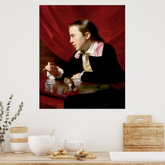 Poster Garçon avec un écureuil (Cuisine)