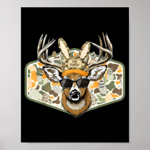Poster Garçon chasseur de Pâques Camouflé Casquette à l'e