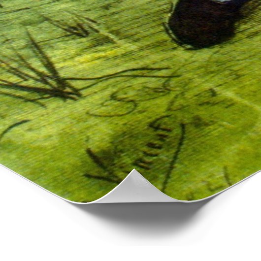 Poster Garçon coupant l'herbe avec la faucille par Vincen (Coin)