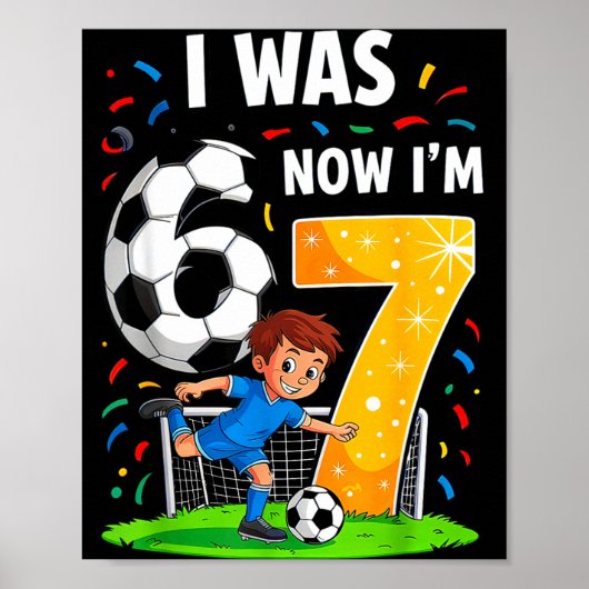 Poster Garçon d'anniversaire j'avais 6 ans maintenant j'a (Devant)