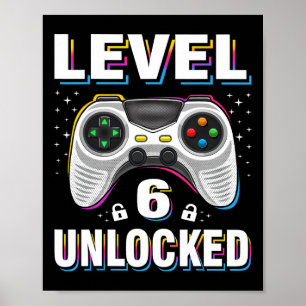Poster Garçon d'anniversaire Niveau 6 Débloqué Joueur de