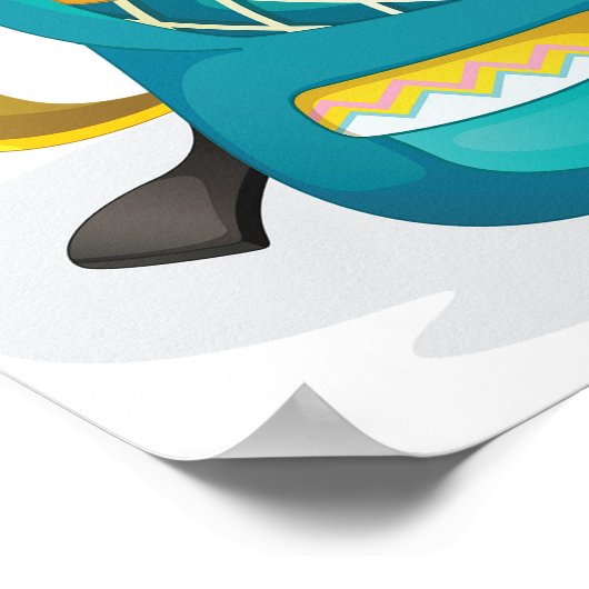 Poster Garçon dans sac à dos Waving Fun School Kid (Coin)