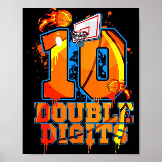 Poster Garçon de 10 ans pour anniversaire à double chiffr (Devant)