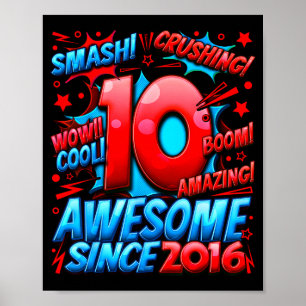 Poster Garçon de 10 ans pour garçons 10e anniversaire gar