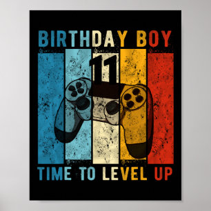 Poster Garçon de 11 ans qui fête son anniversaire 11 Il e
