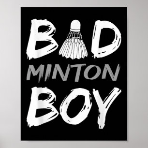 Poster Garçon de badminton - Aime Badminton Bad Minton Bo