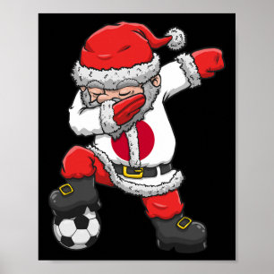Poster Garçon de football Santa Dabbing Noël Japon Footll
