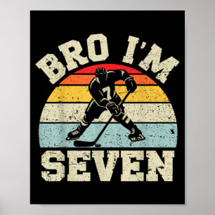 Poster Garçon de hockey sur glace de 7 ans pour son 7e an