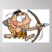 Poster Garçon de la grotte avec arc et flèche (Devant)