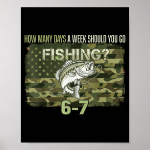 Poster Garçon de pêche Camouflage Américain Drapeau USA B