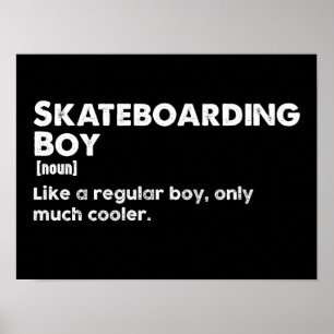 Poster Garçon de skate Définition drôle Skateur
