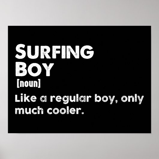 Poster Garçon de surf Définition drôle Surfeur (Devant)