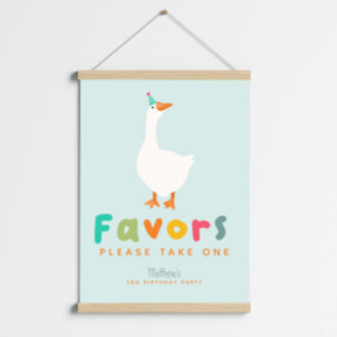 Poster Garçon deux oie idiote 2ème pancarte de faveur d'a