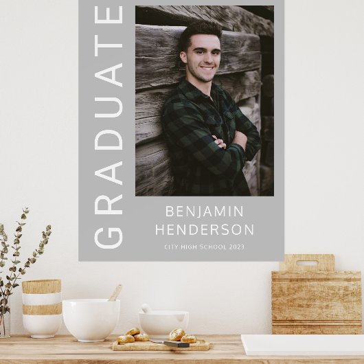 Poster Garçon diplômé photo moderne (Cuisine)