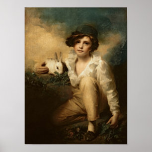 Poster Garçon et lapin, vers 1814