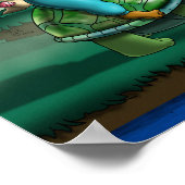 Poster Garçon et tortue afro-américains (Coin)