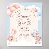 Poster Garçon Fille Jumeaux Teddy Bear Devinez Combien De (Devant)