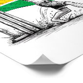 Poster Garçon guyanais jouant au cricket1 (Coin)