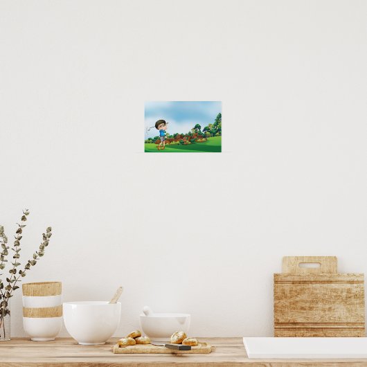 Poster Garçon jouant au golf (Cuisine)