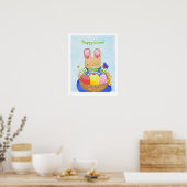 Poster garçon lapin avec panier (Cuisine)