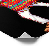 Poster Garçon mexicain faisant le dab avec un poncho drôl (Coin)