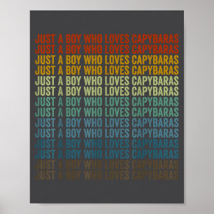 Poster Garçon Mignon Aime Capybaras Capybara