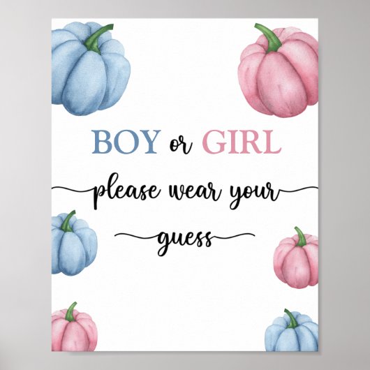 Poster Garçon ou fille, veuillez porter votre supposition (Devant)