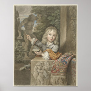 Poster Garçon qui souffle des bulles