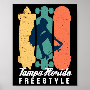 Poster Garçon Skateur Tampa Floride Vintage Rétro Rue Ska