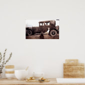 Poster Garçon sur le Running Board of CAR (Cuisine)