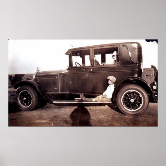 Poster Garçon sur marchepied de VOITURE (Devant)